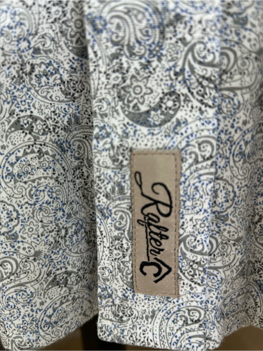 Rafter C Men’s Western Pearl Snap Button-Down Paisley Grey Shirt Size XL - Picture 8 of 12